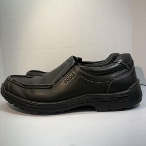 ECCO Leather Lug Sole Loafers Slip On Comfort Work Shoes Men's US 11-11.5 EU 45